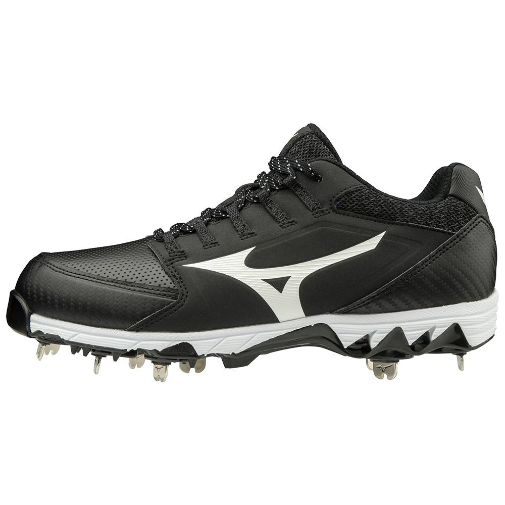 Tenis Softball Mizuno 9-Spike Swift 6 Baixo Metal - Mulher - Pretas/Branco - MWQUN5283